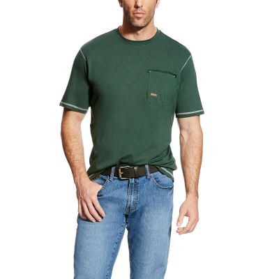 Ariat Rebar Workman - T Shirts Mintgroen Heren - 25313-173